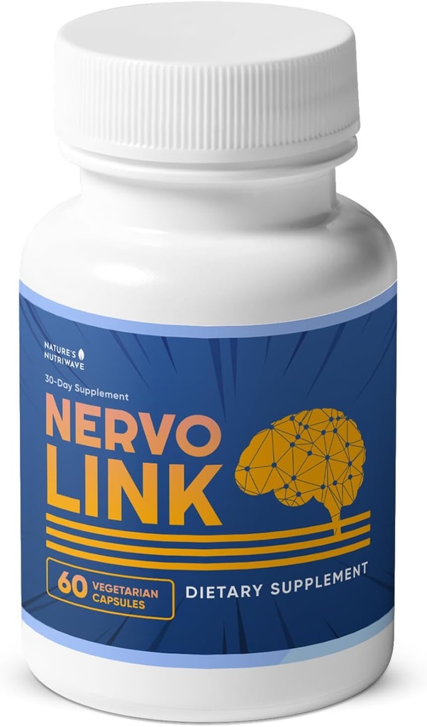 Nervolink - 米国、非GMO - 60カプセル、1ヶ月の供給で作られた、リシ、シイタケ、およびライオンのマネのマッシュルームとNerveサポート&エネルギーブーストの100%ナチュラルサプリメント