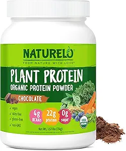 NATURELO植物タンパク質粉末、チョコレート、22gタンパク質 - 非GMO、ビーガン、グルテンフリー、酪農場、または大豆 - 人工香料、合成着色料、保存料、または添加物なし - 20サービング