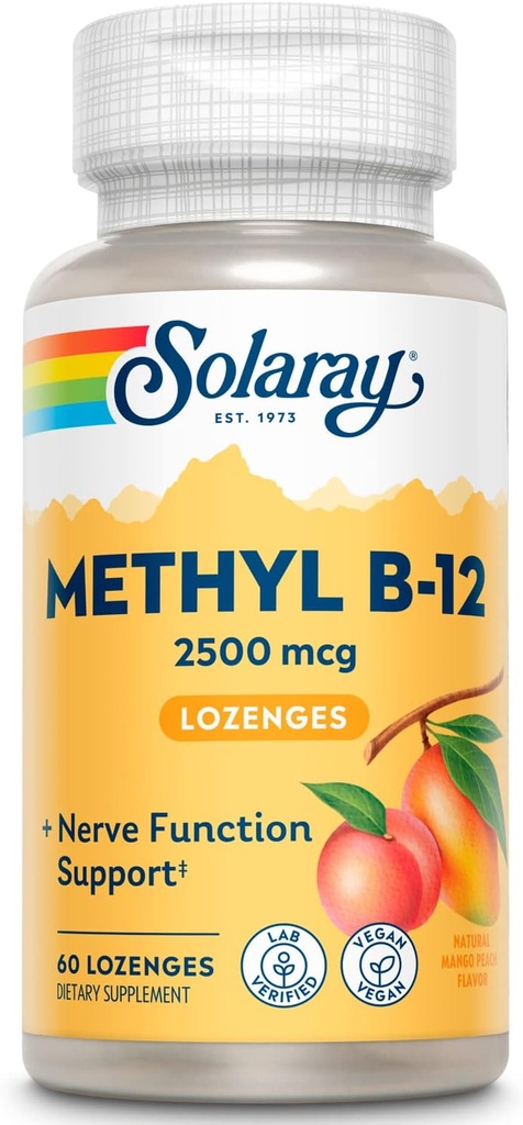 SOLARAY B 12 メチル ロゼンジ サプリメント, 2500mcg | 60 カウント