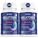 大人のためのメラトニン40 mg - 速い分解及びChewableのSublingual睡眠の補足 - ビタミンD3及びMSM、健康の残り周期のためのSelenium、深いZzzs、砂糖なし、180のサービングが付いている余分強さMelatonin