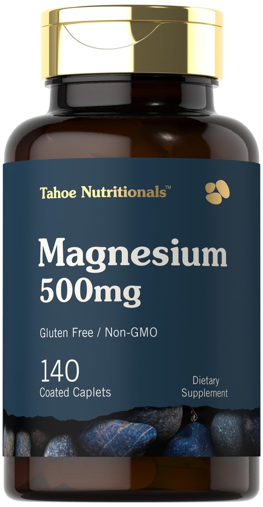 タホ栄養剤 マグネシウム | 500mg | 140 コーティングカプレット | 非GMO・グルテンフリーサプリメント