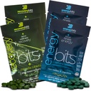 ENERGYbits/RECOVERYbits - Organic Spirulina & Chlorella Tablets - Single Serving Sample Packs - Algae Superfood - High Protein, Chlorophyll - Self Care - Vegan, Keto, Gluten Free - 4 Bags, 30/Bag