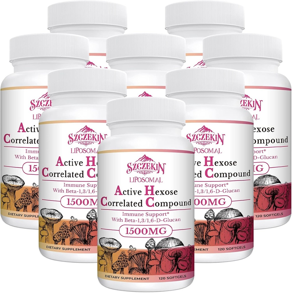 1500mg Liposomal活動的な六角形の関連補足、自然なきのこのエキス、免疫システム、レバー機能の960の柔らかいゲルのベータ グルカンは、T細胞の活動を維持します