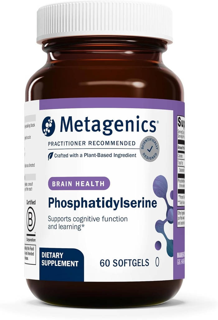 Metagenics Phosphatidylserine - 脳サポートサプリメント* - フォーカス&ラーニング - 非GMO&グルテンフリー - 60 Softgels