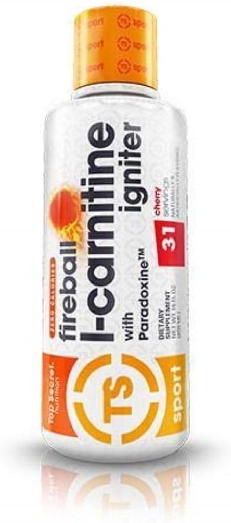 トップシークレット栄養 パラドキシン入りL-カルニチン | 刺激フリー | 体重管理・エネルギー・運動性能 | 16 オンス、21 サービング(チェリー)