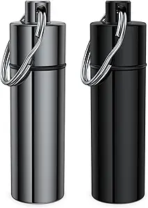 小さい丸薬箱、2 のパック) Keychain の丸薬のホールダーのキーホルダーが付いている携帯用小型旅行丸薬の容器の金属の箱のびん