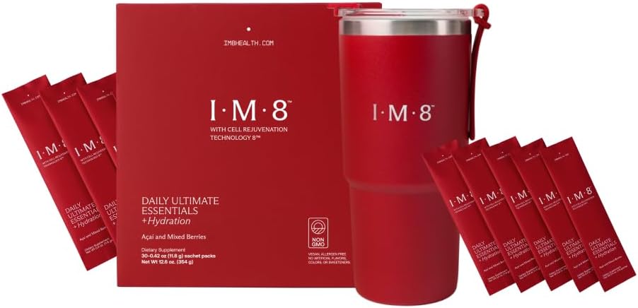 IM8ベッカムスタックセット、長寿NADサプリメント&エッセンシャルオールインワンマルチビタミンサプリメントパウダー、アンチエイジング&全体ウェルネス(30サービング、ベッカムスタック - トラベルセット)