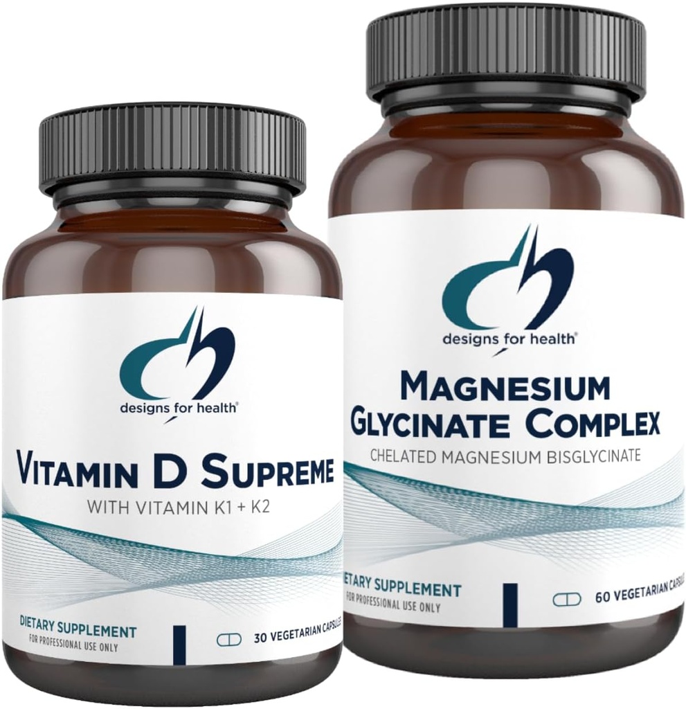 健康マグネシウムのGlycinateのコンプレックス(60のカプセル)及びビタミンDの最高(30のSoftgels)のための設計のための設計のための設計のための設計-5000 IUのビタミンD3およびビタミンK2/K1 -骨、免疫及び気分