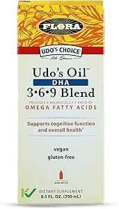 フローラ - UdoのオイルDHA 3-6-9ブレンド - ビーガンアイ&ブレイン健康サプリメント - ビーガンオメガ3&オメガ-6 - ヒマワリとフラックスシードオイルが含まれています - コーシャ&オーガニック - 冷やしておく - 8.5 fl....
