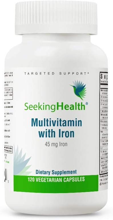 鉄、45のmgのChelatedの鉄、L-5-MTHFの活動的なBのビタミンが付いている健康のMultivitaminを見て下さい、健康な免疫システムおよびエネルギー生産、ベジタリアンのカプセル(120のカプセル)を支えて下さい*