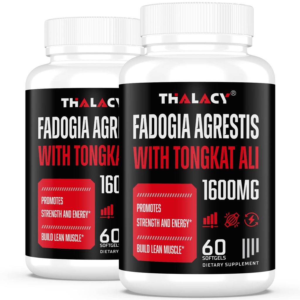 1600mg Fadogia Agrestis Tongkat Aliサプリメント、Fadogia Agrestis Extract for Men with Ashwagandha - 最大強度、120 Softgels