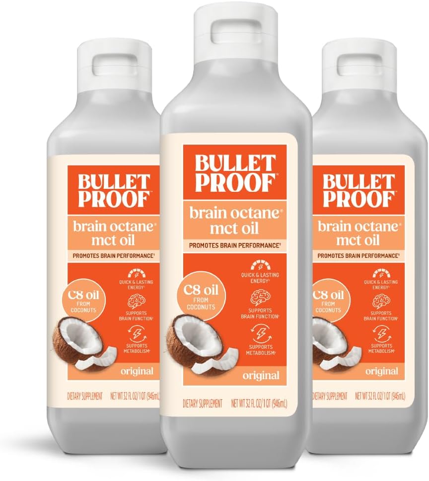 防弾Brain Octane C8 MCTオイル、32のOunces (3)のKetoの補足の持続したエネルギーおよび舗装サポート