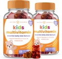 NutraChamps 120 子供のためのおいしいビタミン (パック 2), 砂糖無料キッズビタミンGummy Multivitamin, ビーガン&非GMO, イチゴ, パッションフルーツ, ピーチ & チェリー