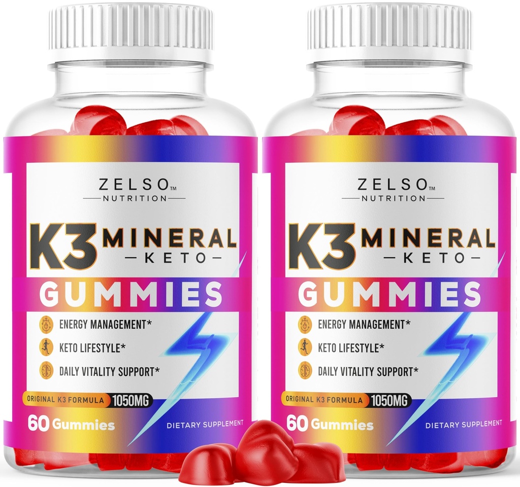 (2パック)K3ミネラルキートグミー - Keto K3ミネラルグミー、K3ミネラルアドバンストフォーミュラグミー - K3ビタミンサプリメント、Keto ACVグミーK3ミネラルグミ - 2ヶ月間120グミー