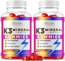 (2パック)K3ミネラルキートグミー - Keto K3ミネラルグミー、K3ミネラルアドバンストフォーミュラグミー - K3ビタミンサプリメント、Keto ACVグミーK3ミネラルグミ - 2ヶ月間120グミー
