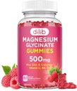 Magnesium Glycinate Gummies 500mg Magnesium Supplement with Calcium, Zinc, Vitamin C, B6, D3-Calm Chewable Gummies for Kids & Adults-Sleep, Mood & Muscle Support-Raspberry Flavor, 60 Gummies