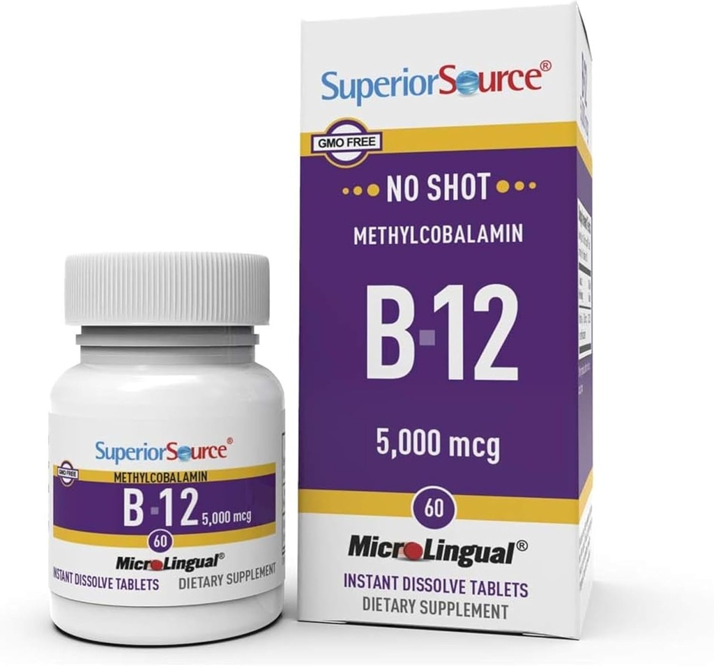 優秀な源無しショット Methylcobalamin B-12 5000のmcg -エネルギー生産、頭脳の健康及び全面的なウェルネスを支えるビタミンB-12 -速い吸収のためのSublingualタブレット- 60の分解のタブレット