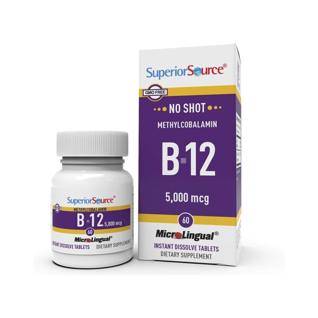 優秀な源無しショット Methylcobalamin B-12 5000のmcg -エネルギー生産、頭脳の健康及び全面的なウェルネスを支えるビタミンB-12 -速い吸収のためのSublingualタブレット- 60の分解のタブレット