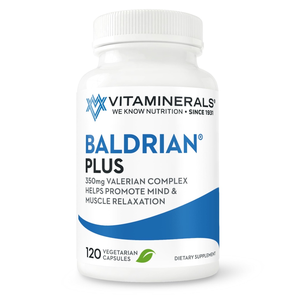 ビタミン33 + Baldrian® Plusナチュラルリラクシングサポート標準化されたバレリアンエキス(120)