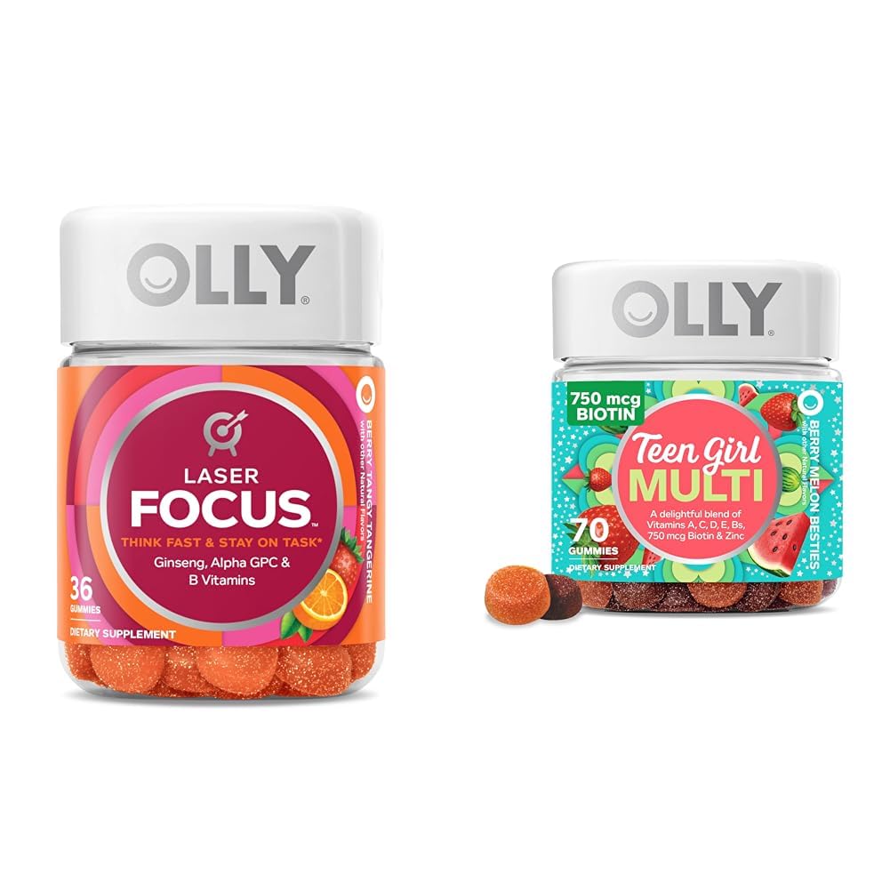 OLLYレーザーフォーカスGummy 36カウントとティーンガールマルチ70カウントベリーメロン