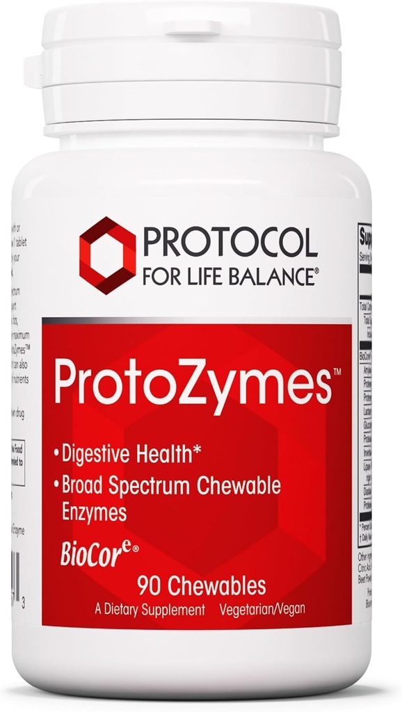 ライフバランスのとどみのためのPROTOCOL - Nutrientブレークダウンのための消化酵素 - サポート消化器の健康 - エイドLactoseブレークダウン - ビーガン&コーシャ - 90 咀嚼