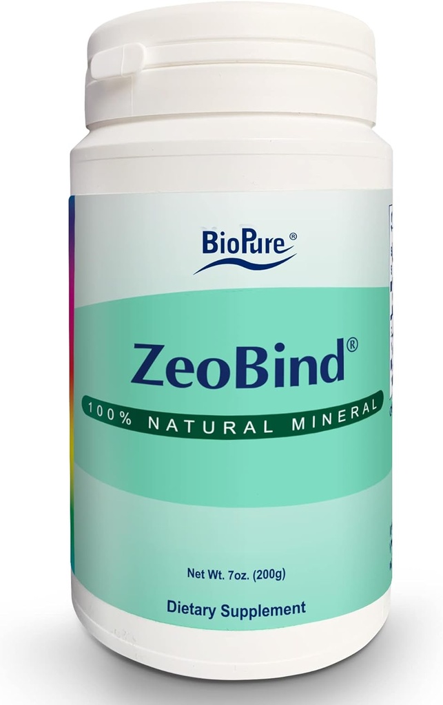 BioPure ZeoBind – 100% ClinoptiloliteとMordeniteパウダーの天然ミネラルブレンドは、免疫、消化管の健康、およびMicrobiomeバランスをサポートするために体を解毒し、浄化します - 200g