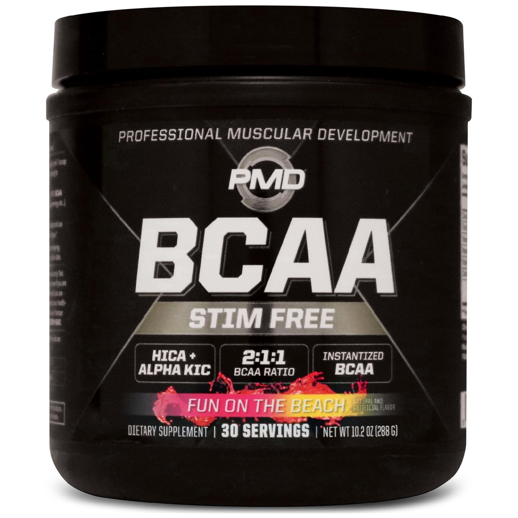 PMDスポーツBCAA Stim-Freeアミノ酸 - より良いワークアウト性能、強化された回復、毎日のエネルギー、筋肉ビルダー、および筋肉のスパーリング - BCAAパウダードリンクミックス - ビーチで楽しい30サービング