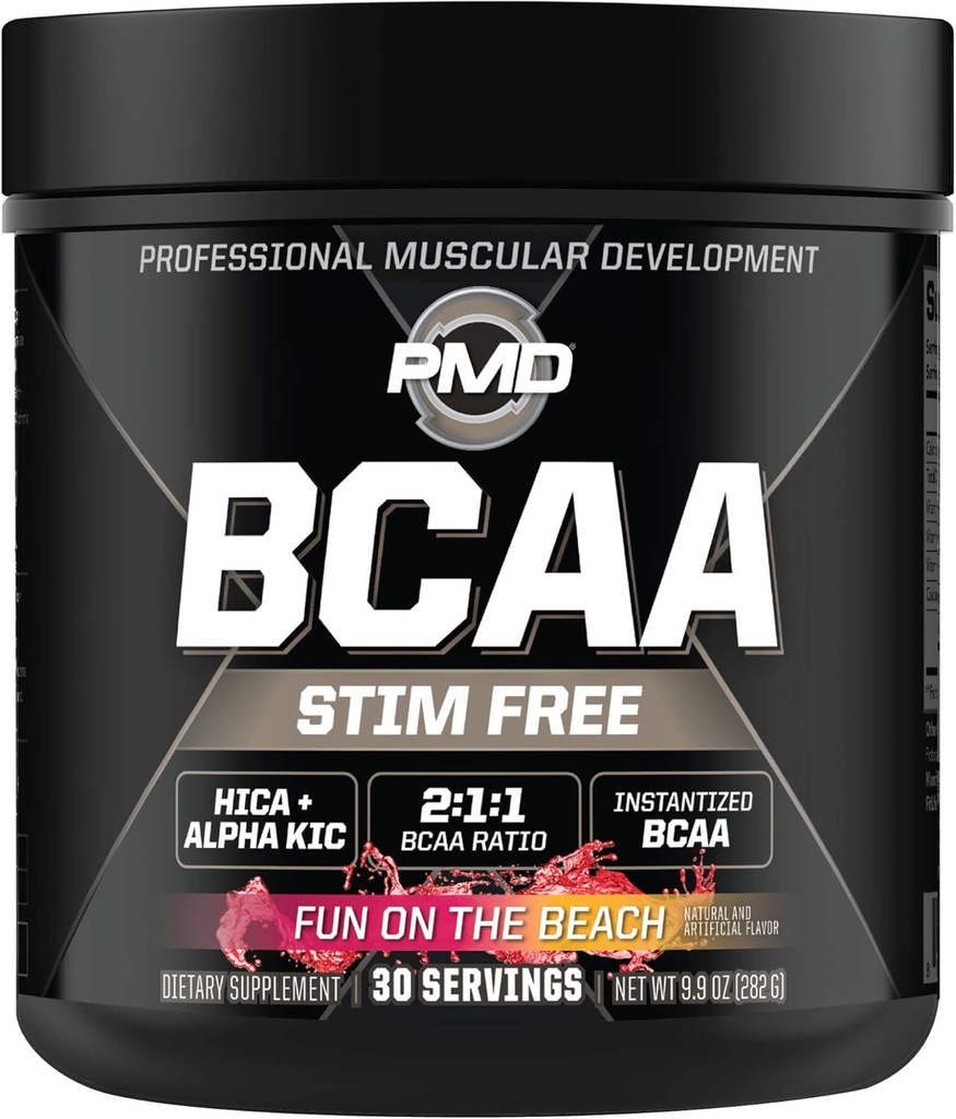 PMDスポーツBCAA Stim-Freeアミノ酸 - より良いワークアウト性能、強化された回復、毎日のエネルギー、筋肉ビルダー、および筋肉のスパーリング - BCAAパウダードリンクミックス - ビーチで楽しい30サービング