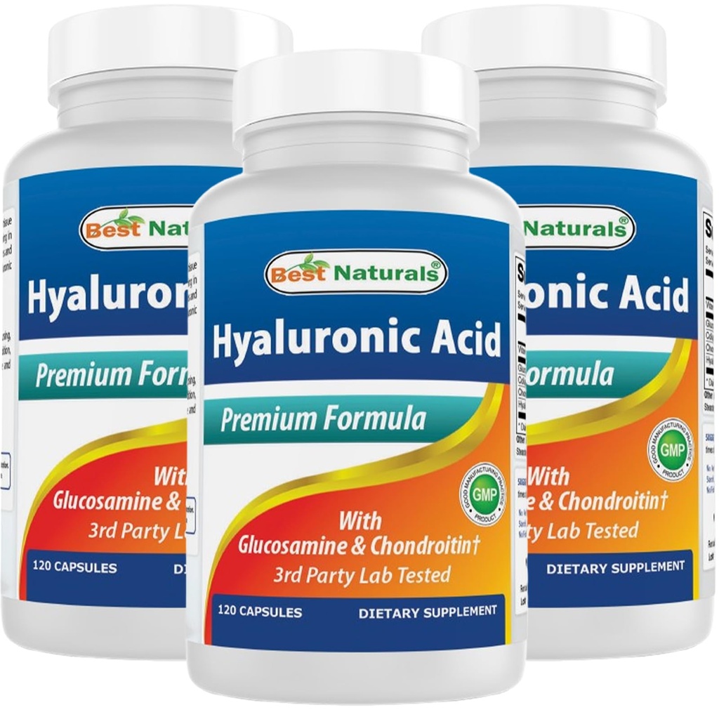 Best Naturals Hyaluronic Acid 100 mg 120 Capsules (Pack of 3)