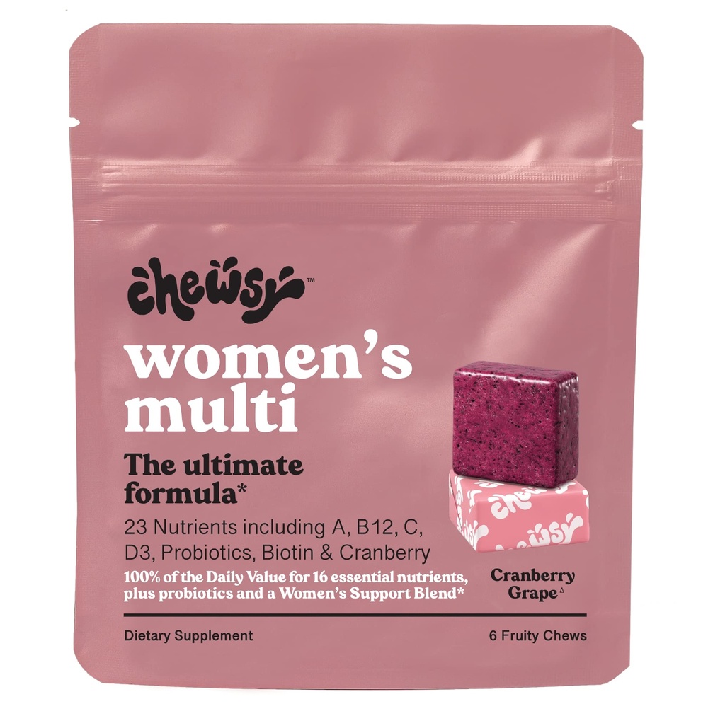 Chewsy - 女性のマルチビタミン咀嚼 - 免疫とエネルギーサポート、ビタミンC、B12、A、D、E、葉酸、プロバイオティクス、ビオチン - 6日の供給