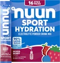 Nuunのスポーツはマグネシウム、カルシウム、カリウム、塩化カリウム、およびナトリウム、オンザ・ゴーのための水和のパケット、混合されたベリー味、グルテンフリー及びビーガン、16の単一のサービングを粉にします