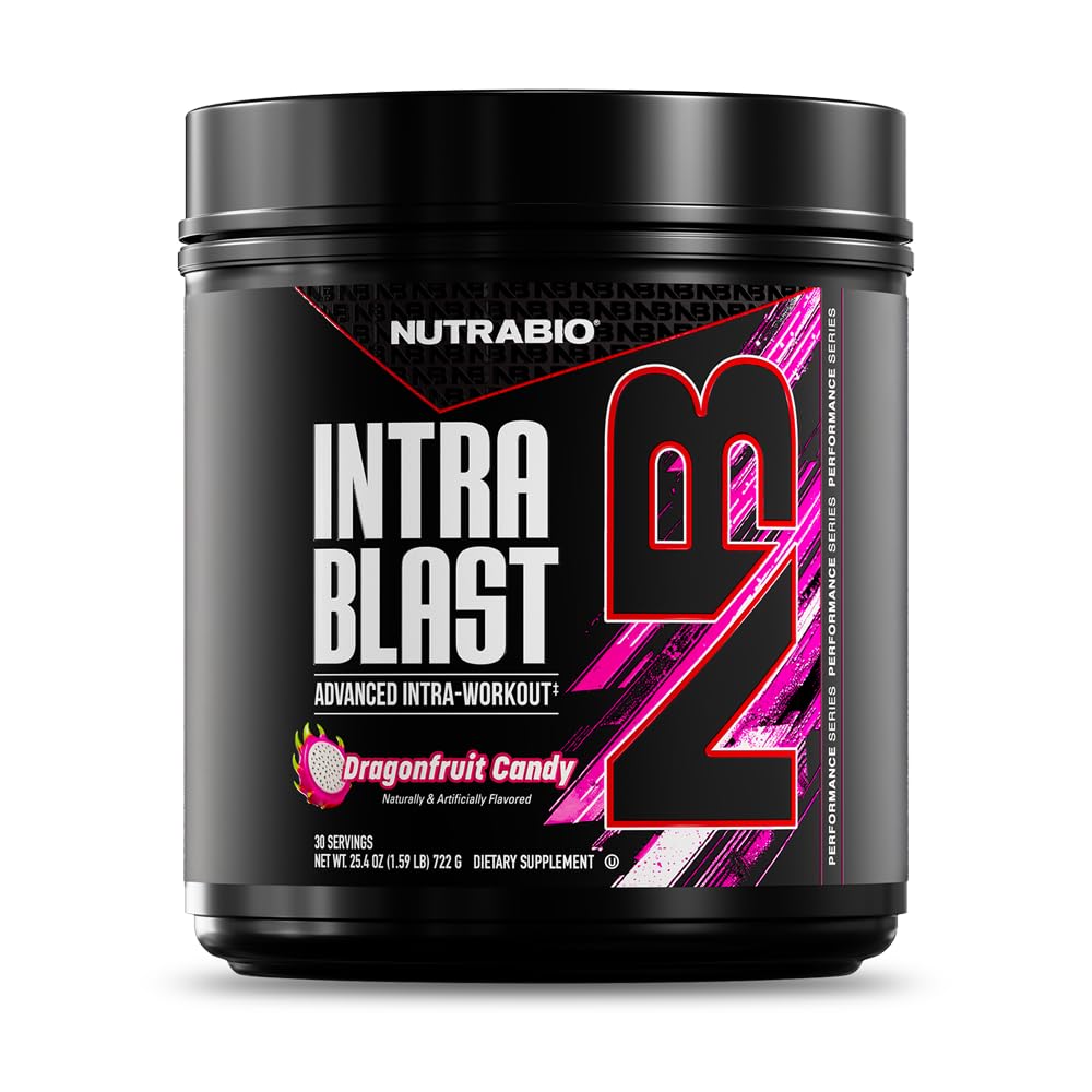 NutraBio Intra Blast Bcaaの粉のアミノ酸の補足、電解質及び水和のブレンド、Intra、前ワークアウト及び筋肉回復、20g Eaaaのアミノ酸の粉、5gグルタミン ドラゴン フルーツ キャンデー、30のサービング