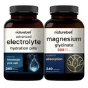 NatureBellのマグネシウムのGlycinateのカプセル500mg及び高度の電解物のHydrationの丸薬の束のパック Chelated及び浄化された鉱物 速いHydrating KetoのElectrolytes