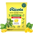 Ricolaの砂糖の自由なレモン ミントの草の咳の抑制剤の喉の低下、105ct袋