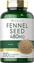 カルリールフェンネルシード480mg | 200カプセル | ハーブサプリメント | 非GMO