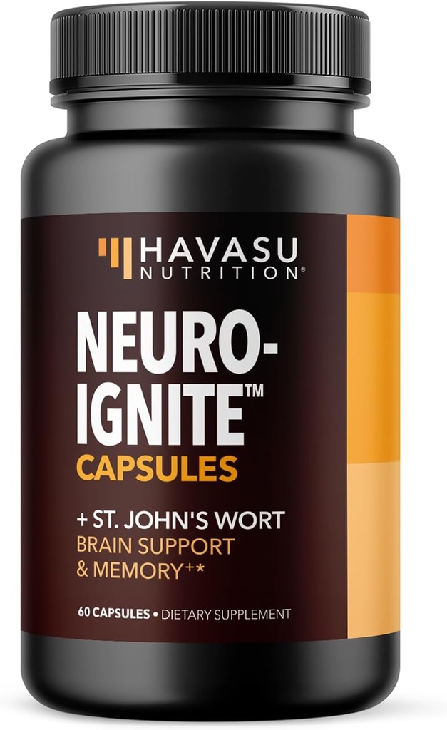 記憶および焦点のためのNeuroIGNITEの頭脳の補足- 60の計算-St. John's Wort、Ginkgo Biloba、Bacopa、PhosphatidylserineのNootropicsの頭脳サポート補足-非GMOのカプセル、2か月の供給