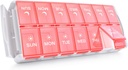 TookMag 週刊医薬品ピルオーガナイザー 2 日を回す, 簡単にAM PMピルボックスを埋めます, 大容量クイック補充 7 ピルケース ピルス/ビタミン/フェッシュオイル/消耗品 (特許登録)
