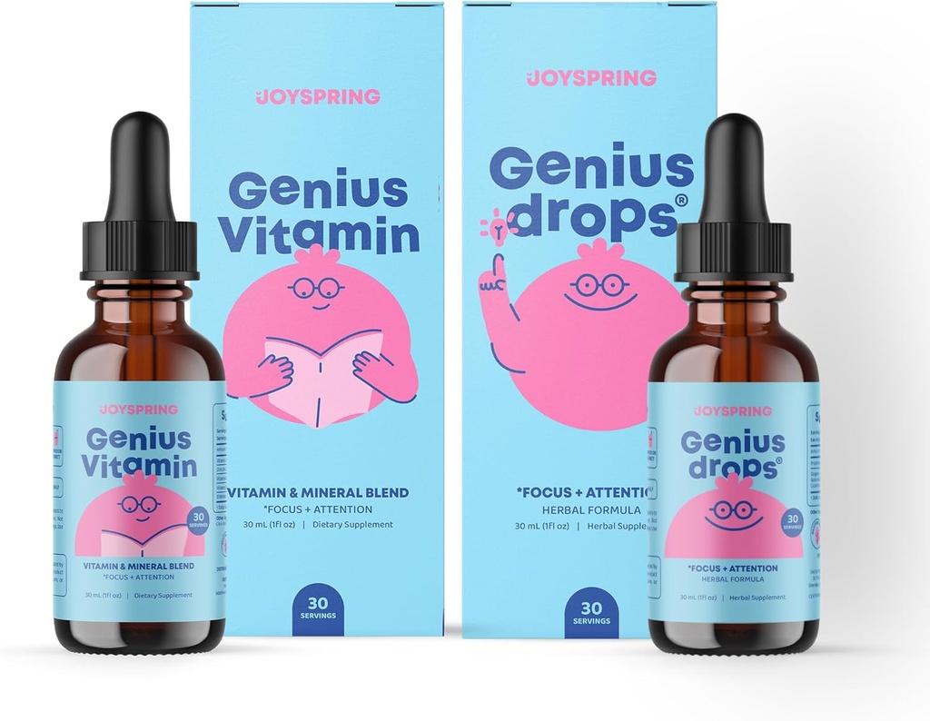 JoySpring Focus Support for Kids – Organic Blend of B9, B12, Zinc & Vitamin C – Brain Health & Attention Supplement for Kids