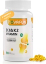 D3-K2-Vitamin-10000 IU | K2-D3-Vitamin-Supplement | コーン、歯の健康、サポート 筋肉及び中心の健康、90 Softgels のためのココナッツ オイルを使って