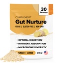 Complement Gut Nurture Prebiotic + Leaky Gutの修理のためのPostbiotic Superfoodの粉、消化器の健康のためのProbiotics - Ginger Root - 30のサービング