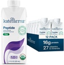 KATE FARMSの有機性大人のペプチッド1.0の方式、平野、唯一の源、口頭または管の供給のための加水分解された植物ベースの栄養物、11のFlのoz (12のパック)