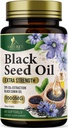 ブラックシードオイルSoftgels 1000mg - プレミアムニゲラサティバブラックシード、皮膚&免疫サポートのための純粋な天然黒カミンシードオイル&抗酸化剤 - 非GMO、米国サプリメントでボトル入り - 60Softgels