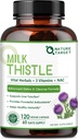 NATURE TARGETミルクの乳牛はレバーの清潔なDetox及び修理のための補足、30:1ミルクの乳牛エキス10500mg、120の野菜のカプセルに等しい350mgの支持の補足を(60日の供給)得ます