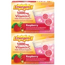 Emergen-C 1000mgビタミンCパウダー、抗酸化剤、ビタミンB、電解液、ビタミンCサプリメント免疫サポート、カフェインフリードリンクミックス、ラズベリー味 - 60 / 2ヶ月の供給