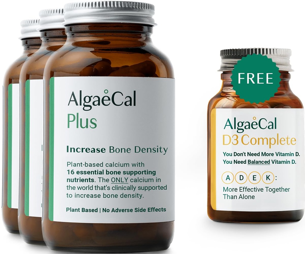 ALGAECALプラスバンドル - 無料の4-in-1ビタミンD3完全&16 Bone-Supporting Nutrients、臨床的に骨密度の増加とブースト免疫システムをサポート