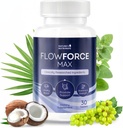 FlowForceMax Herbal Support Supplement - Natural Plant-Based Formula with Saw Palmetto Extract | 30 Chewable Tablets, 1 Month Supply, Made in USA