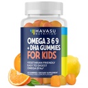 Omega 3 6 9 + 子供のためのDHAグミー - ベジタリアン、DHAと子供2 +のためのEPAと植物ベースの魚油 - 体と脳開発をサポートするために - 魚の味 - レモンとオレンジ色の味 - 60カウント