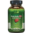 Irwin Naturals Brain Awake RED with Nitric Oxide Booster - 60 Liquid Soft-Gel - サポート脳の健康 & パフォーマンスを最適化 - 20 総サービング