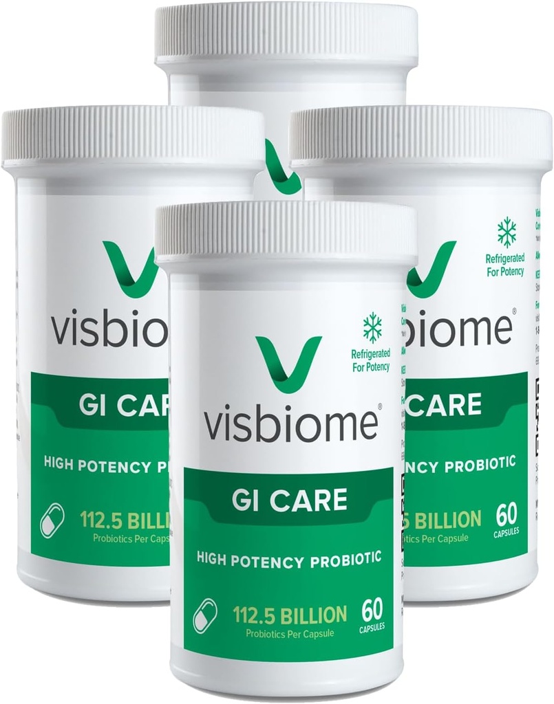 Visbiome® GI Care - 高効力プロバイオティクス - 112.5億CFUライブプロバイオティクス、米国製オリジナルDe Simone処方、240カプセル。