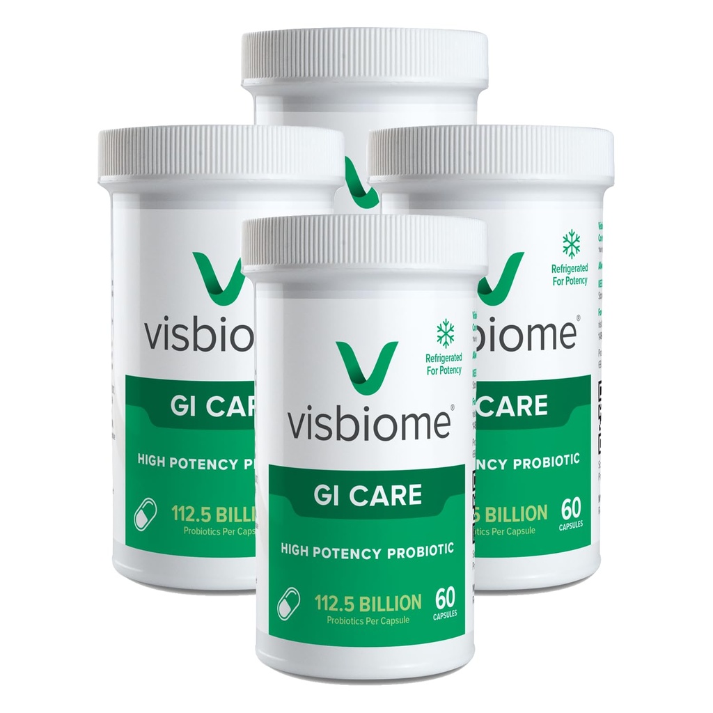 Visbiome® GI Care - 高効力プロバイオティクス - 112.5億CFUライブプロバイオティクス、米国製オリジナルDe Simone処方、240カプセル。
